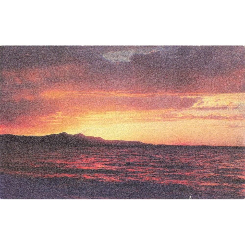 Vintage Artist-tone Postcard Sunset On Great Salt Lake Utah K 104 L H Larsen - Picture 1 of 2